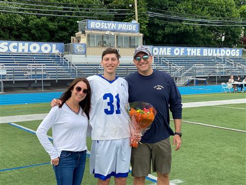 Senior Lacrosse Player and Family